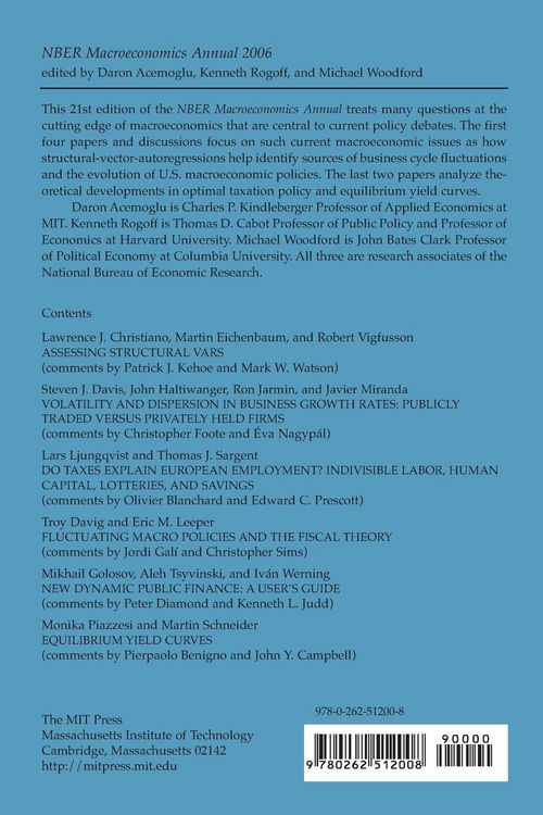 Produktbild: NBER Macroeconomics Annual 2006