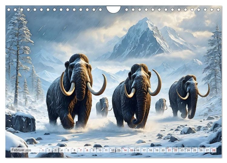 Produktbild: Im urzeitlichen Reich des Mammuts (Wandkalender 2026 DIN A4 quer), CALVENDO Monatskalender