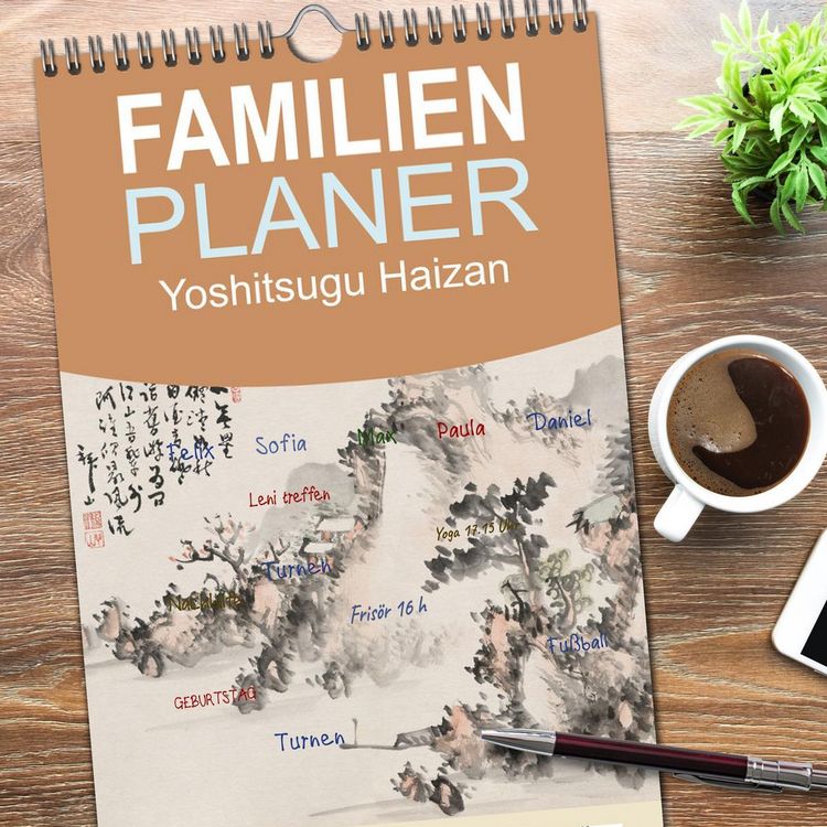 Produktbild: Familienplaner 2026 - Yoshitsugu Haizan mit 5 Spalten (Wandkalender, 21 x 45 cm) CALVENDO