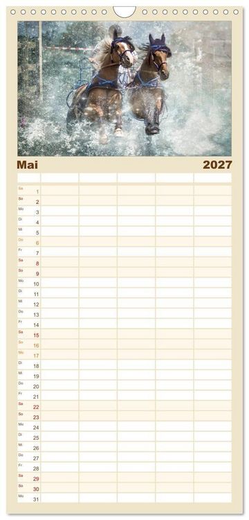 Produktbild: Familienplaner 2027 - Pferde zum Tr&auml;umen mit 5 Spalten (Wandkalender, 21 x 45 cm) CALVENDO