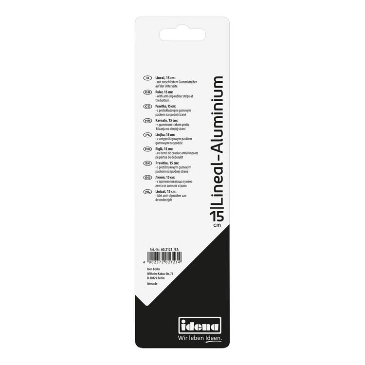 Produktbild: Idena Lineal Aluminium silber 15cm Blister
