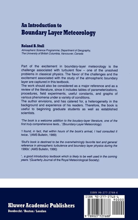 Produktbild: An Introduction to Boundary Layer Meteorology