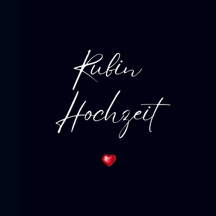 Produktbild: G&auml;stebuch "Rubin Hochzeit"- Premium G&auml;stebuch Blanko
