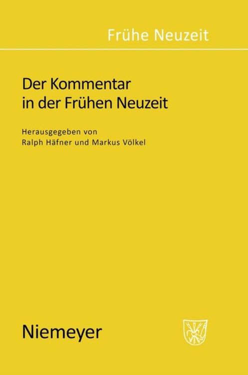 Produktbild: Der Kommentar in der Fr&uuml;hen Neuzeit