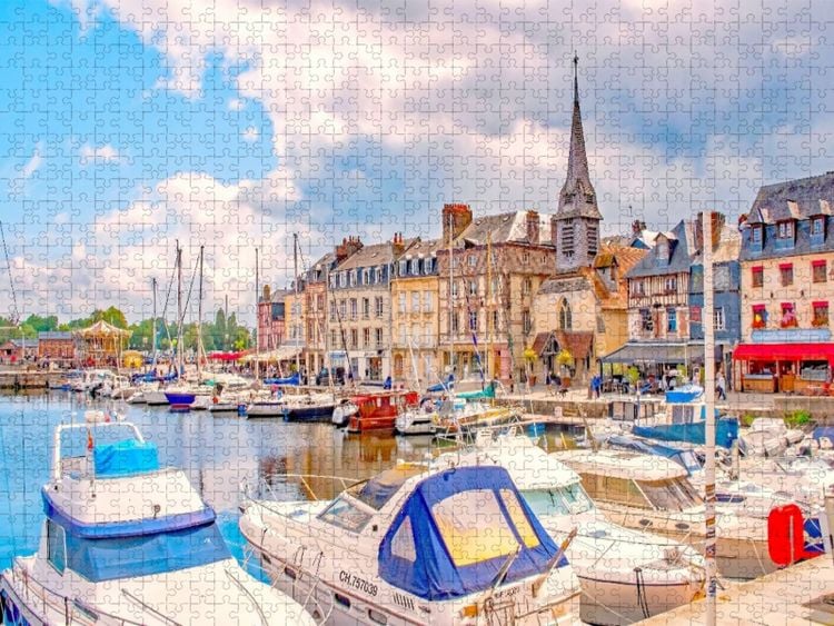Produktbild: CALVENDO Puzzle Anlegestelle, Honfleur, Normandie | 1000 Teile Lege-Gr&ouml;&szlig;e 64x48cm Foto-Puzzle f&uuml;r gl&uuml;ckliche Stunden