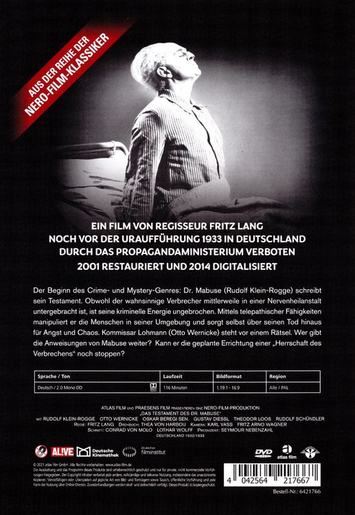 Produktbild: Das Testament des Dr. Mabuse
