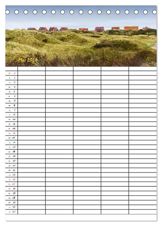 Produktbild: JUIST - DIE NORDSEEINSEL (Tischkalender 2026 DIN A5 hoch), CALVENDO Monatskalender