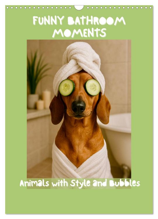 Produktbild: Funny Bathroom Moments &ndash; Animals with Style and Bubbles (Wall Calendar 2026 DIN A3 portrait), CALVENDO 12 Month Wall Calendar