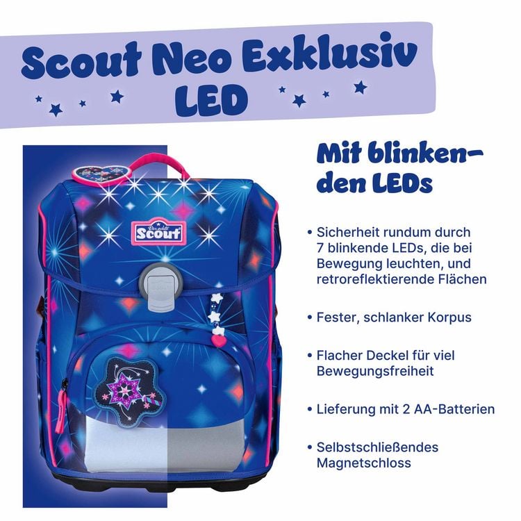 Produktbild: Scout Schulranzen Set Neo LED, Schulranzen Set, 4tlg, Sparkling Dream