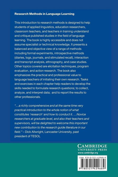 Produktbild: Research Methods in Language Learning