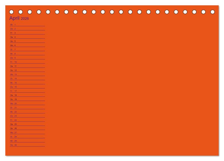 Produktbild: Bastel-Geburtstagskalender orange / Geburtstagskalender (Tischkalender 2026 DIN A5 quer), CALVENDO Monatskalender