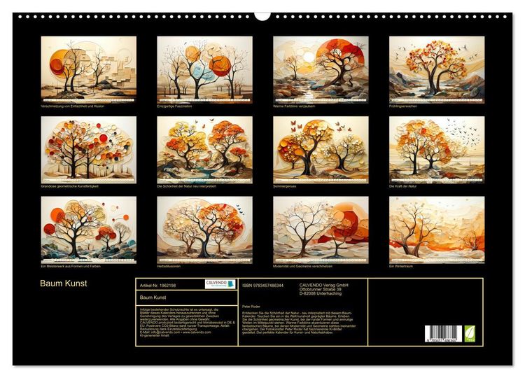 Produktbild: Baum Kunst (Wandkalender 2026 DIN A2 quer), CALVENDO Monatskalender
