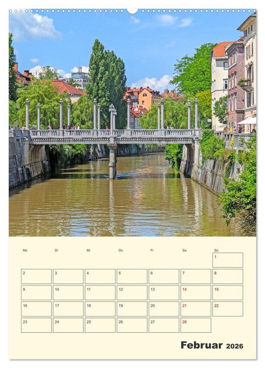 Produktbild: Ljubljana Sloweniens Hauptstadt (Wandkalender 2026 DIN A2 hoch), CALVENDO Monatskalender