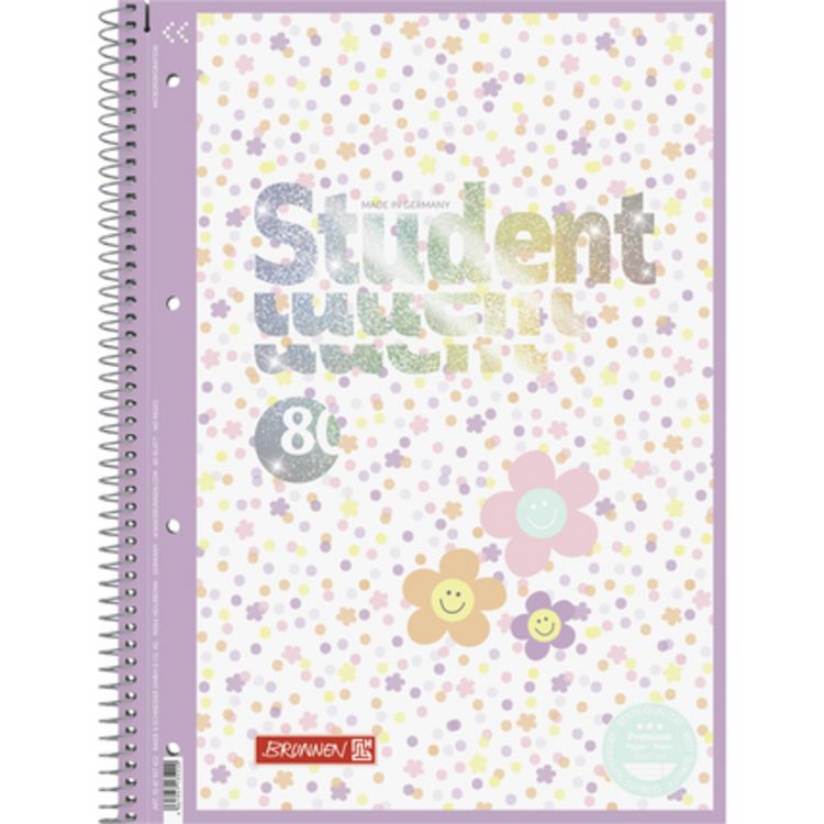 Produktbild: Collegeblock A4 Lin.27 90g Happy Hippie