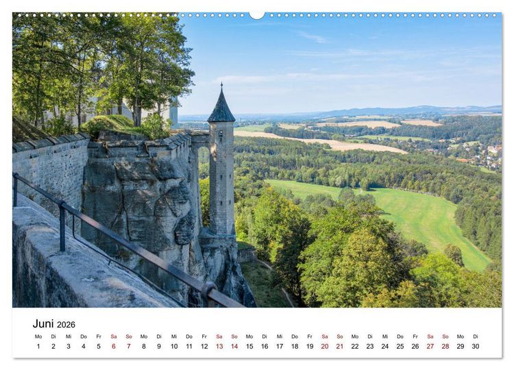 Produktbild: Bergfestung K&ouml;nigstein (Wandkalender 2026 DIN A2 quer), CALVENDO Monatskalender