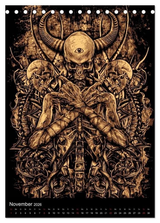 Produktbild: BLOODBOY/ HORROR ILLUSTRATION V1 (Tischkalender 2026 DIN A5 hoch), CALVENDO Monatskalender