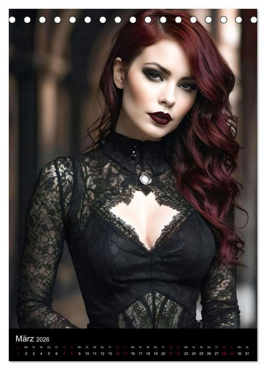 Produktbild: Wundersch&ouml;ne Gothic Divas (Tischkalender 2026 DIN A5 hoch), CALVENDO Monatskalender