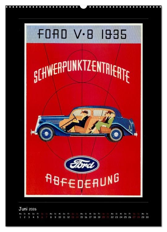 Produktbild: Historische Automobilplakate (Wandkalender 2026 DIN A2 hoch), CALVENDO Monatskalender