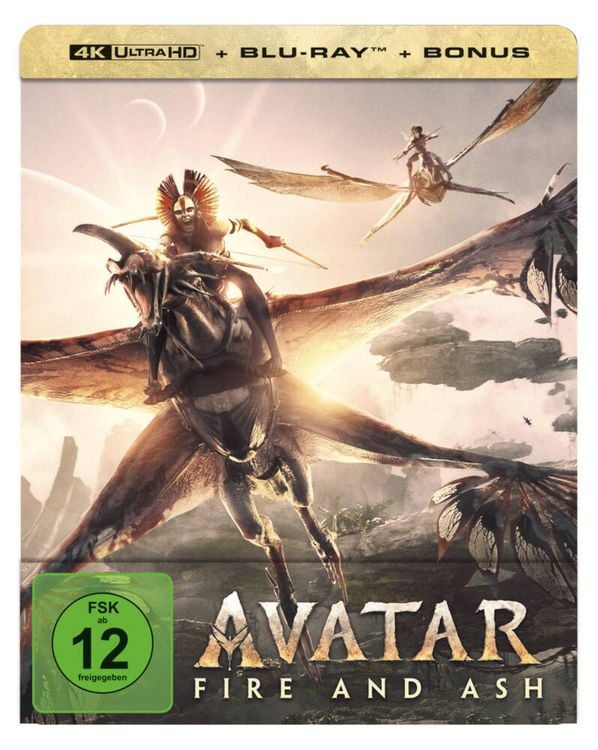 Produktbild: Avatar - Fire and Ash - Steelbook - Limited Edition (4K Ultra HD + Blu-ray) (+ Bonus-Blu-ray)