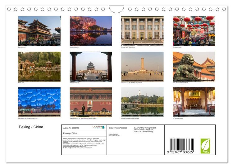 Produktbild: Peking - China (Wandkalender 2026 DIN A4 quer), CALVENDO Monatskalender