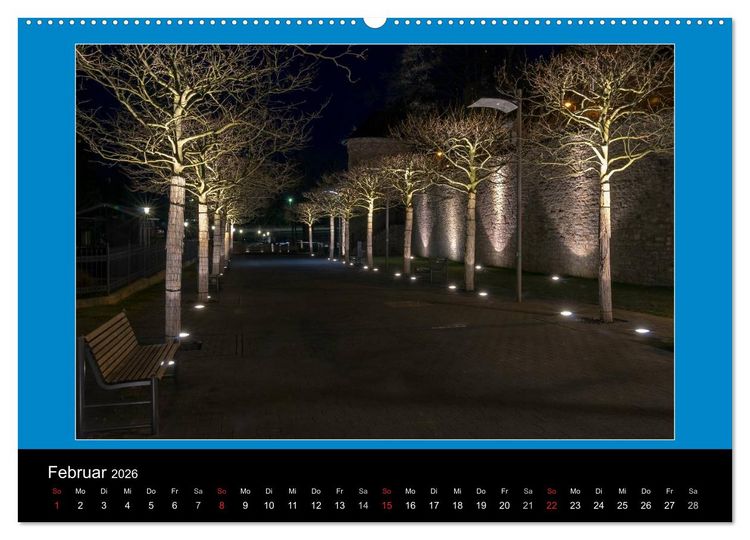 Produktbild: Schweinfurt bei Nacht verzaubernd und bunt (Wandkalender 2026 DIN A2 quer), CALVENDO Monatskalender