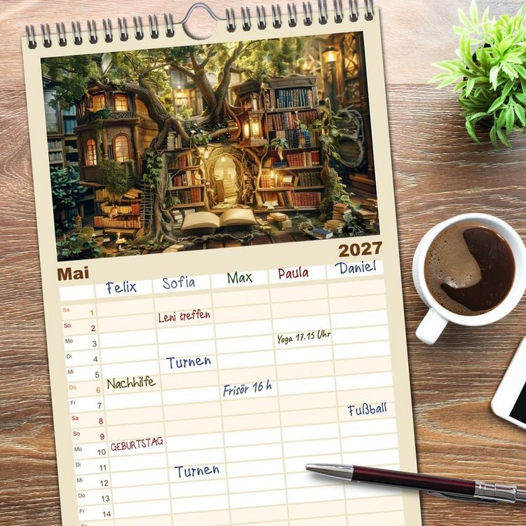 Produktbild: Familienplaner 2027 - Das versteckte Universum mit 5 Spalten (Wandkalender, 21 x 45 cm) CALVENDO