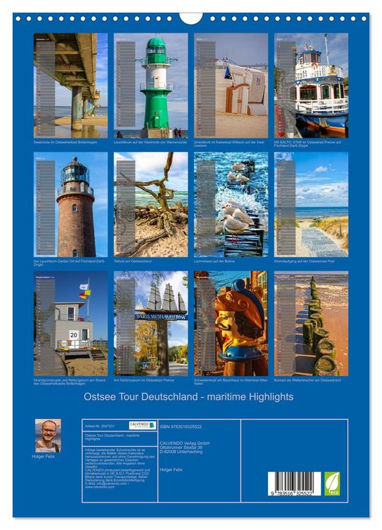 Produktbild: Ostsee Tour Deutschland - maritime Highlights (Wandkalender 2026 DIN A3 hoch), CALVENDO Monatskalender