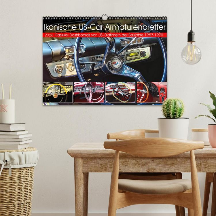 Produktbild: Ikonische US-Car Armaturenbretter (Wandkalender 2026 DIN A3 quer), CALVENDO Monatskalender