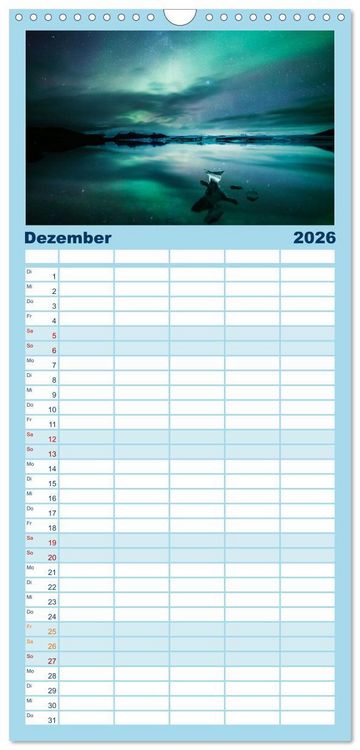 Produktbild: Familienplaner 2026 - Unglaubliche Natur - Landschaften aus unserer wunderbaren Welt mit 5 Spalten (Wandkalender, 21 x 45 cm) CALVENDO