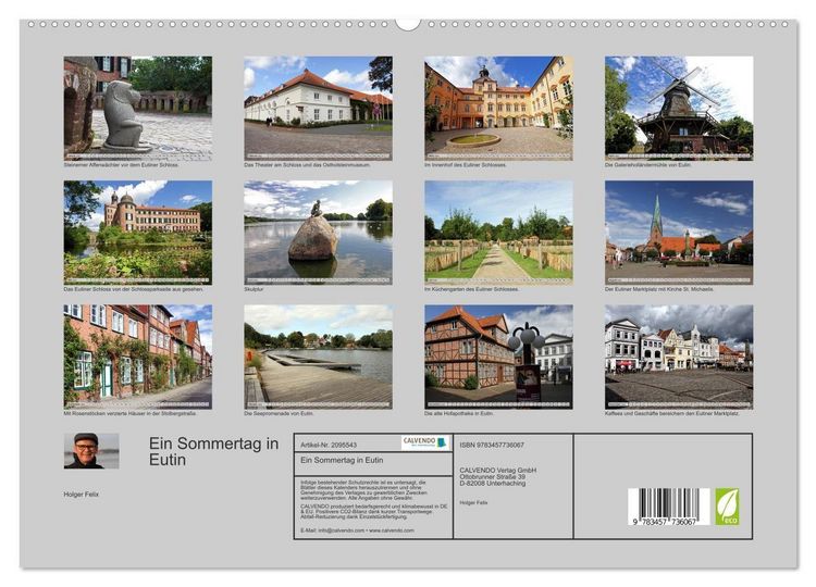 Produktbild: Ein Sommertag in Eutin (hochwertiger Premium Wandkalender 2026 DIN A2 quer), Kunstdruck in Hochglanz