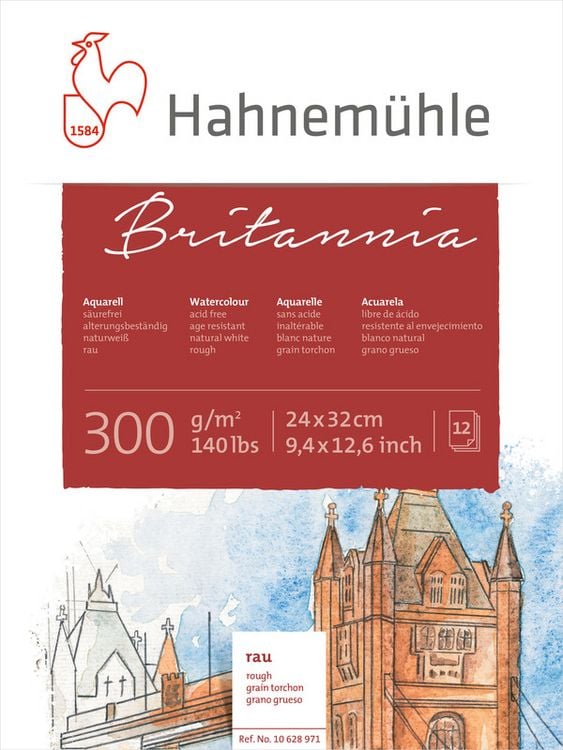Produktbild: Hahnem&uuml;hle Papier Britannia, 24 x 32 cm, 300 g/m&sup2;