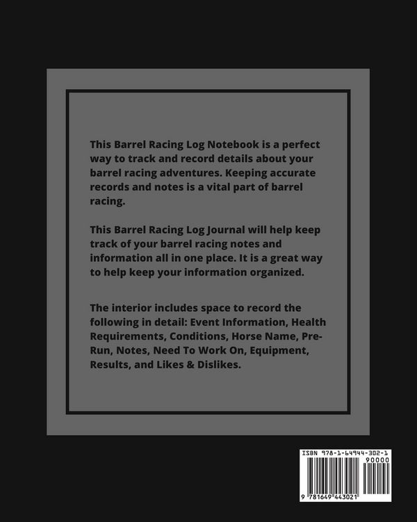 Produktbild: Barrel Racing Log Book