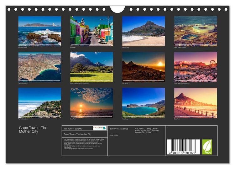 Produktbild: Cape Town - The Mother City (Wall Calendar 2026 DIN A4 landscape), CALVENDO 12 Month Wall Calendar