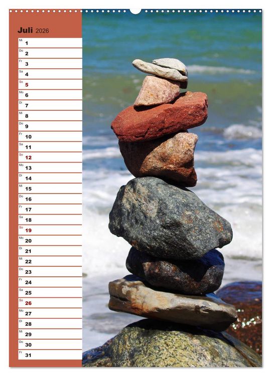 Produktbild: Steinmanderl - Der Steinm&auml;nnchen Geburtstagskalender (hochwertiger Premium Wandkalender 2026 DIN A2 hoch), Kunstdruck in Hochglanz