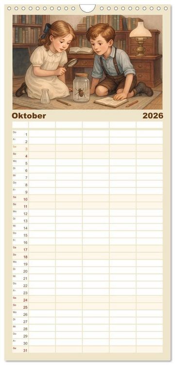 Produktbild: Familienplaner 2026 - Else Ury mit 5 Spalten (Wandkalender, 21 x 45 cm) CALVENDO