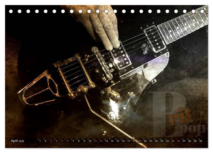 Produktbild: Gitarren - Grunge Style (Tischkalender 2026 DIN A5 quer), CALVENDO Monatskalender