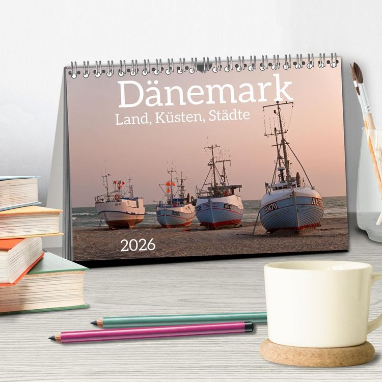 Produktbild: D&auml;nemark - Land, K&uuml;sten, St&auml;dte (Tischkalender 2026 DIN A5 quer), CALVENDO Monatskalender