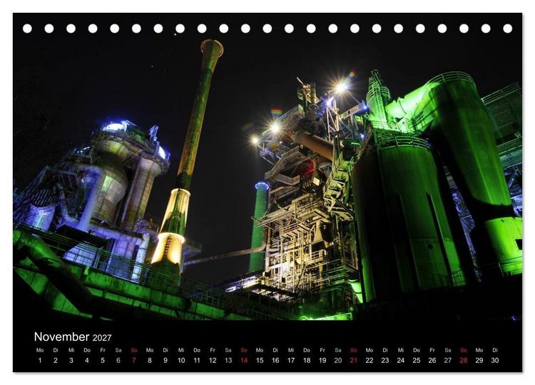 Produktbild: Impressionen Ruhrgebiet bei Nacht (Tischkalender 2027 DIN A5 quer), CALVENDO Monatskalender