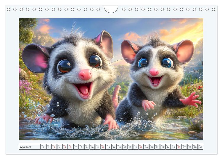 Produktbild: Oh, Possums! Cartoon-Abenteuer mit lustigen Beutelratten (Wandkalender 2026 DIN A4 quer), CALVENDO Monatskalender