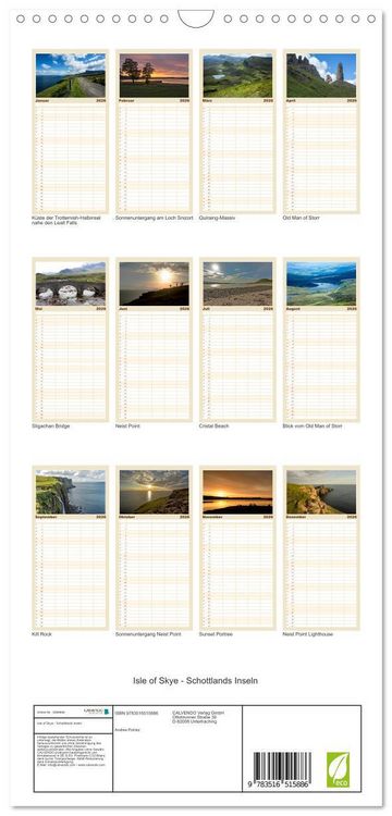 Produktbild: Familienplaner 2026 - Isle of Skye - Schottlands Inseln mit 5 Spalten (Wandkalender, 21 x 45 cm) CALVENDO