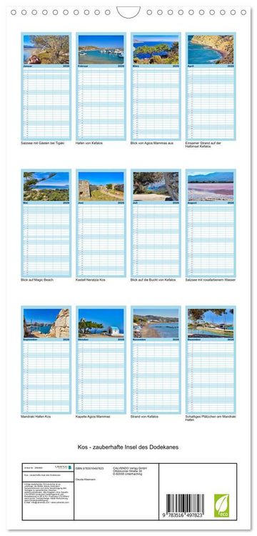 Produktbild: Familienplaner 2026 - Kos - zauberhafte Insel des Dodekanes mit 5 Spalten (Wandkalender, 21 x 45 cm) CALVENDO