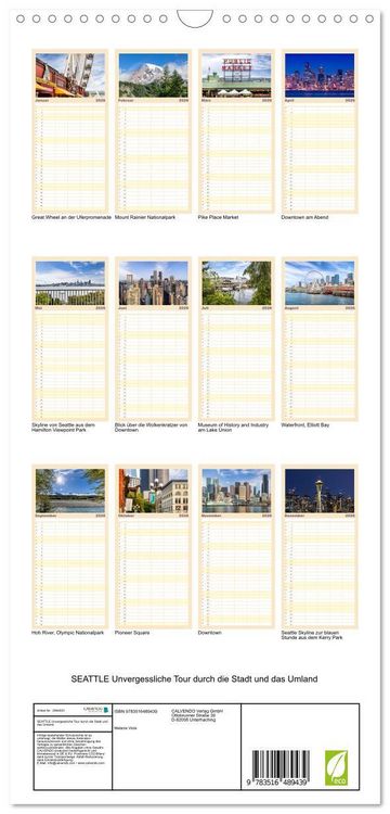 Produktbild: Familienplaner 2026 - SEATTLE Unvergessliche Tour durch die Stadt und das Umland mit 5 Spalten (Wandkalender, 21 x 45 cm) CALVENDO