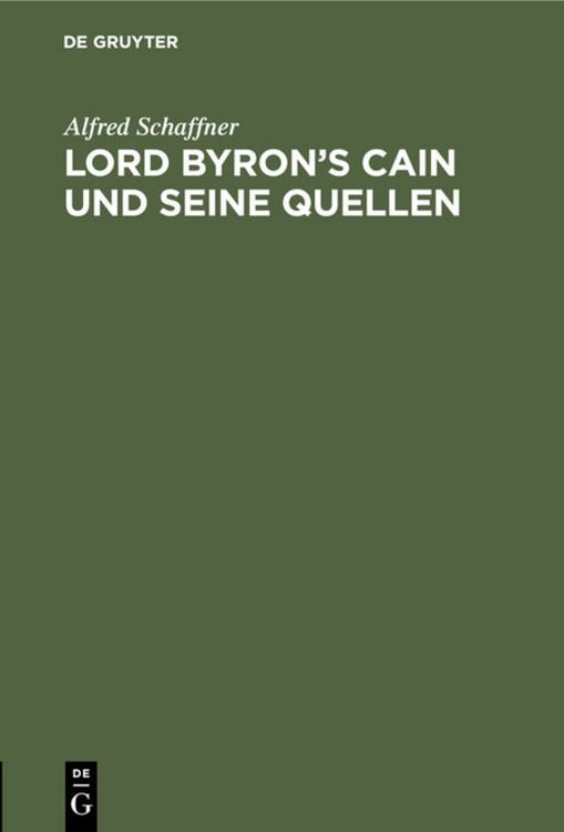Produktbild: Lord Byron's Cain und seine Quellen
