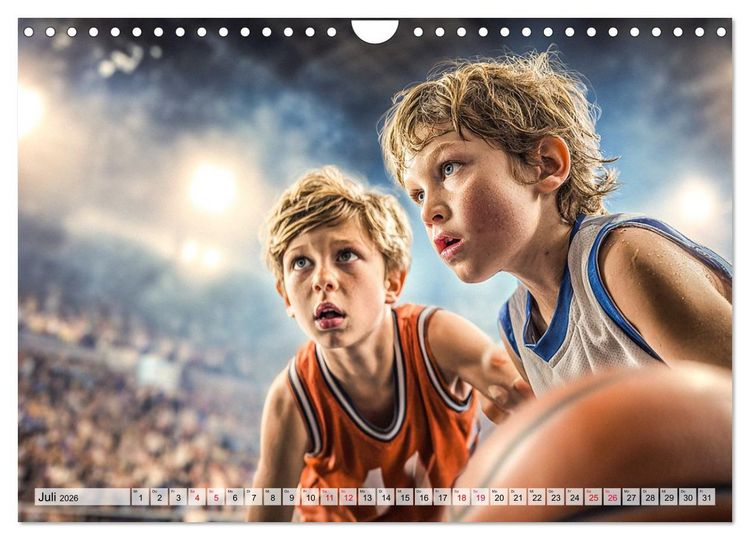 Produktbild: Basketball - Kids in Action (Wandkalender 2026 DIN A4 quer), CALVENDO Monatskalender