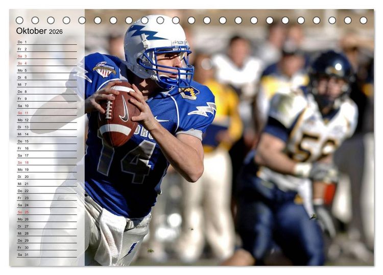 Produktbild: Sport. American Football (Tischkalender 2026 DIN A5 quer), CALVENDO Monatskalender
