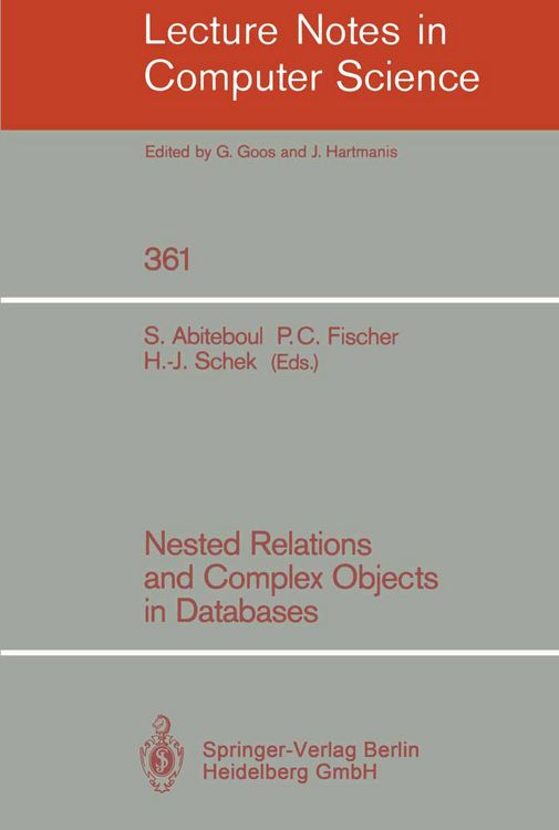 Produktbild: Nested Relations and Complex Objects in Databases