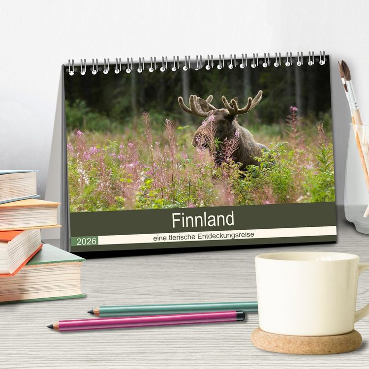 Produktbild: Finnland: eine tierische Entdeckungsreise (Tischkalender 2026 DIN A5 quer), CALVENDO Monatskalender