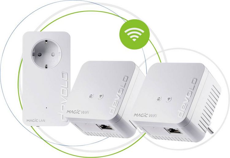Produktbild: Devolo Magic 1 WiFi mini Multiroom Kit Powerline WLAN Network Kit 8570 DE Powerline, WLAN 1200 MBit/s