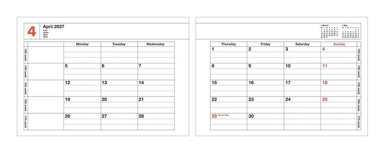 Produktbild: MARK'S 2027 Notebook Calendar XS // Ivory
