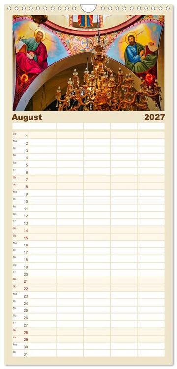 Produktbild: Familienplaner 2027 - Grabeskirche in Jerusalem mit 5 Spalten (Wandkalender, 21 x 45 cm) CALVENDO